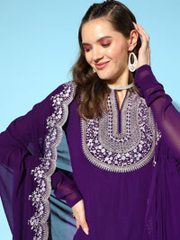 Purple Noor Georgette Suit Set