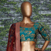 Mustard Silk Embroidered Designer Lehenga Choli