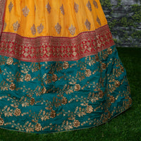 Mustard Silk Embroidered Designer Lehenga Choli