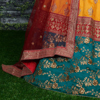 Mustard Silk Embroidered Designer Lehenga Choli