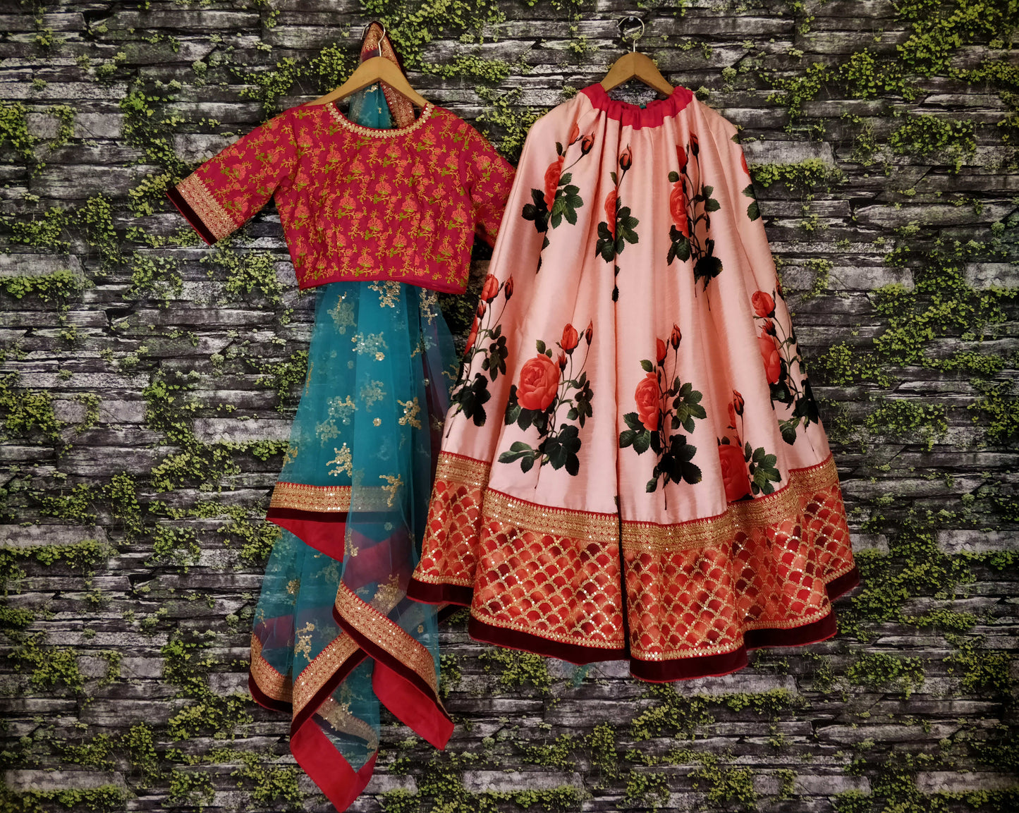 Rani Pink Art Silk Digital Print Designer Lehenga Choli
