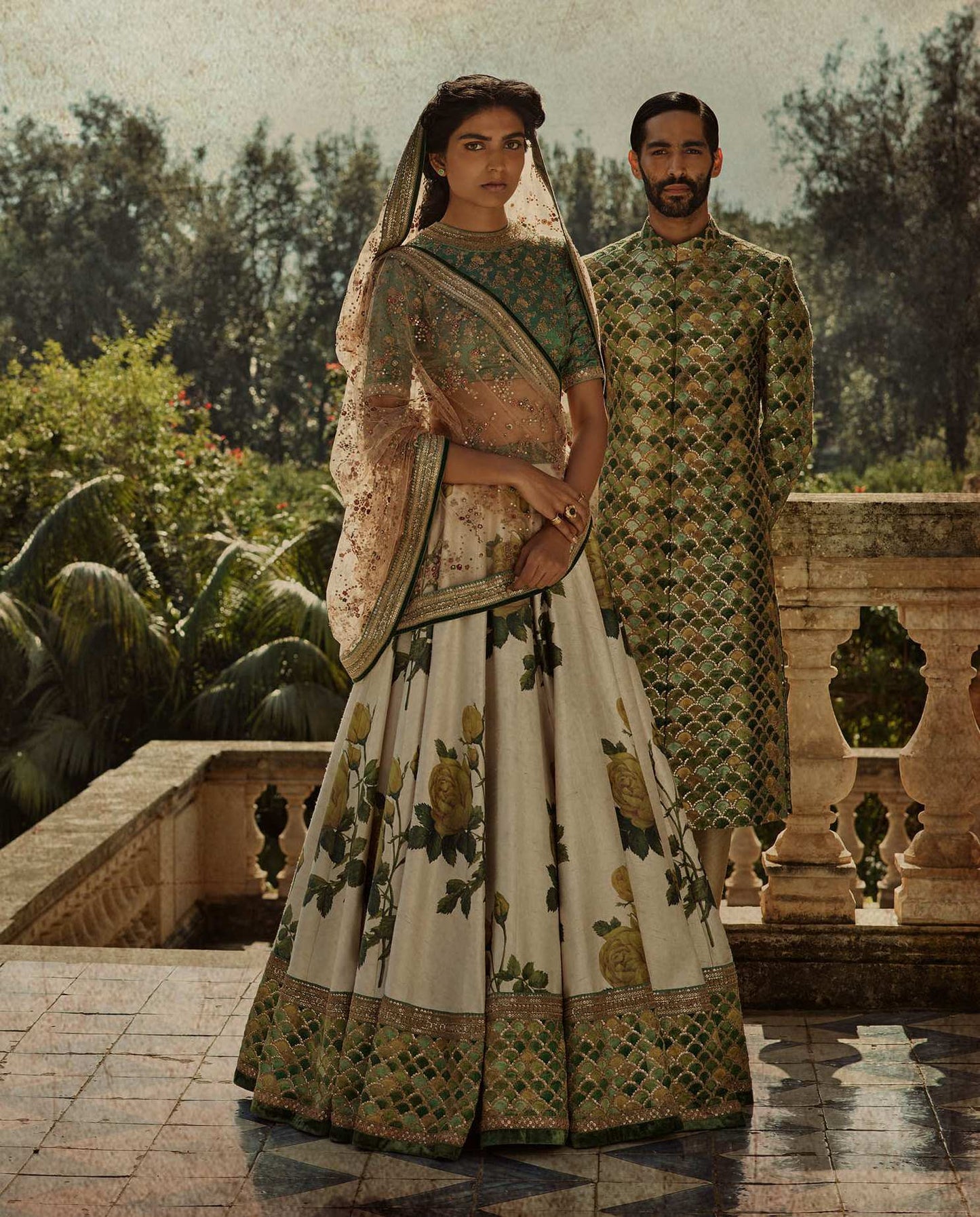 Ivory Floral Art Silk Designer Lehenga Choli