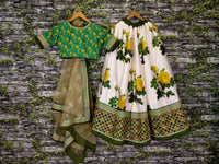 Ivory Floral Art Silk Designer Lehenga Choli