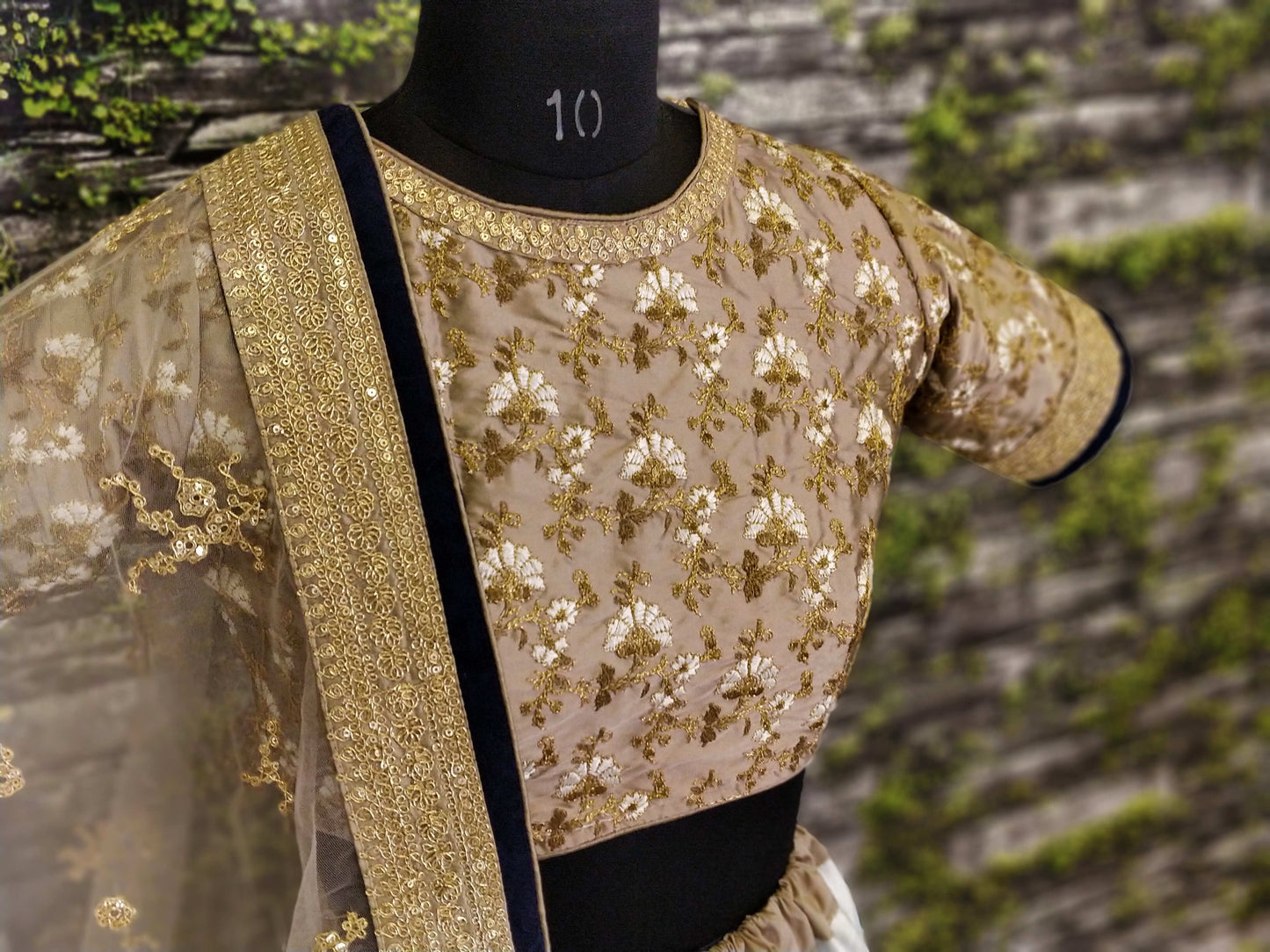 Grey Art Silk Floral Embroidered Lehenga Choli