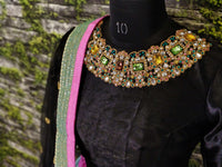 Black Floral Art Silk Lehenga Choli