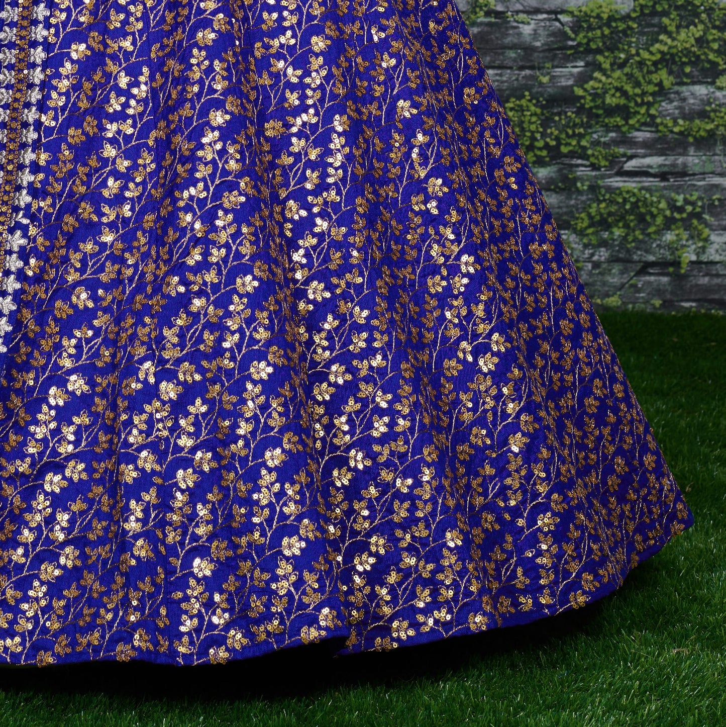 Blue Raw Silk Embroidered Lehenga Choli Set