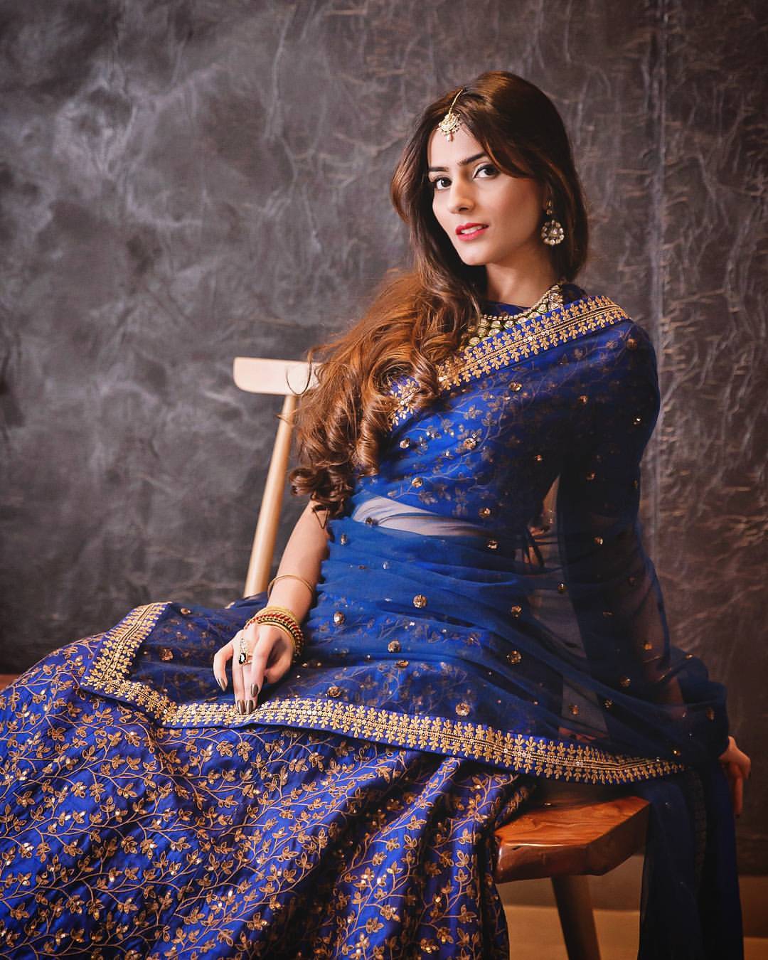 Blue Raw Silk Embroidered Lehenga Choli Set