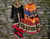 Black Velvet Blouse Designer Lehenga Set