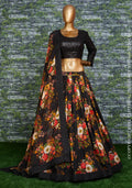 Midnight Blossom Organza Designer Lehenga Choli Set