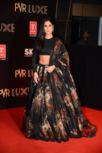 Midnight Blossom Organza Designer Lehenga Choli Set