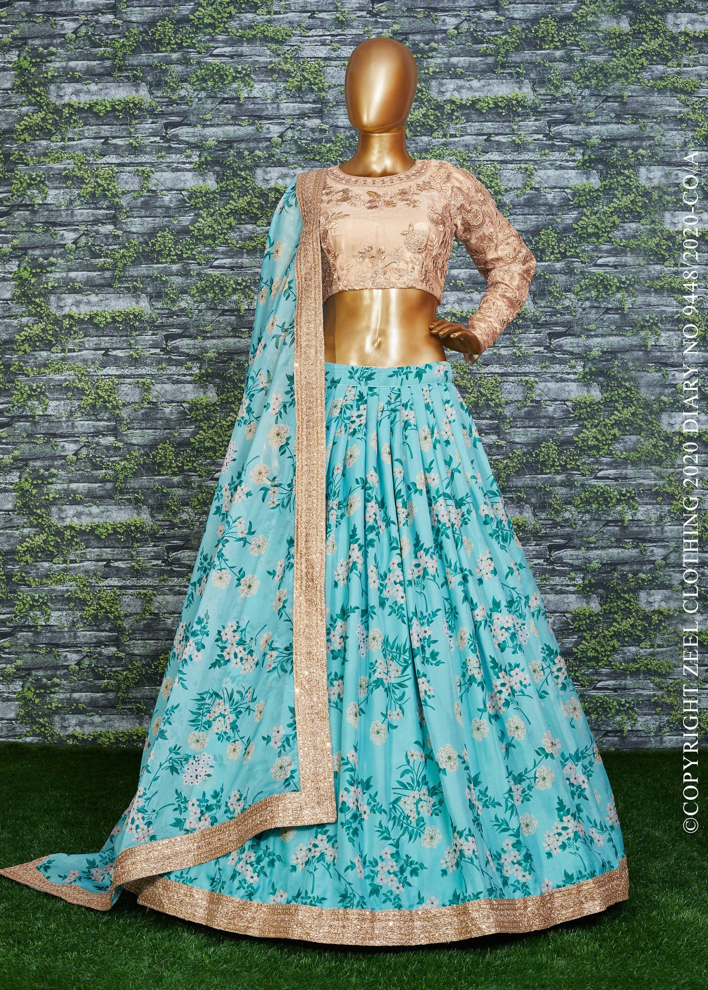 Celestial Petals Organza Designer Lehenga Choli Set