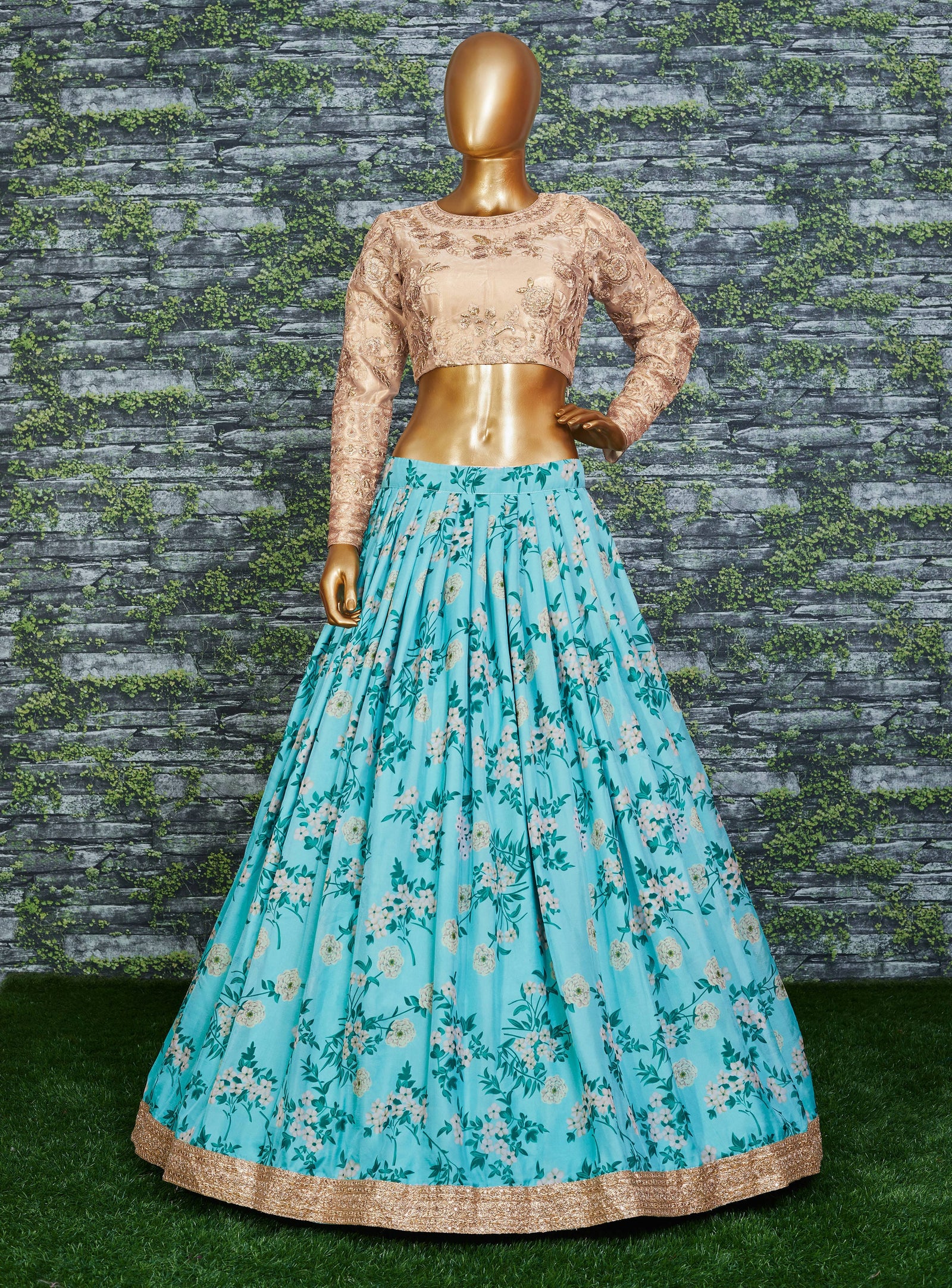Celestial Petals Organza Designer Lehenga Choli Set
