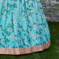 Celestial Petals Organza Designer Lehenga Choli Set