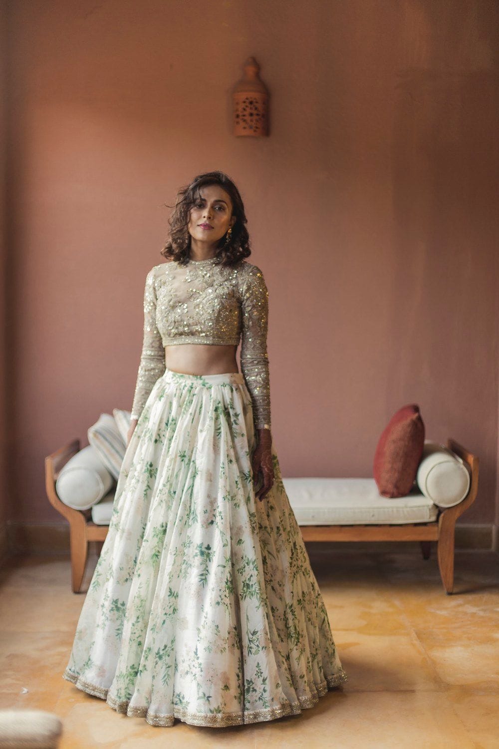 Ivory Bloom Organza Luxury Lehenga Choli Set