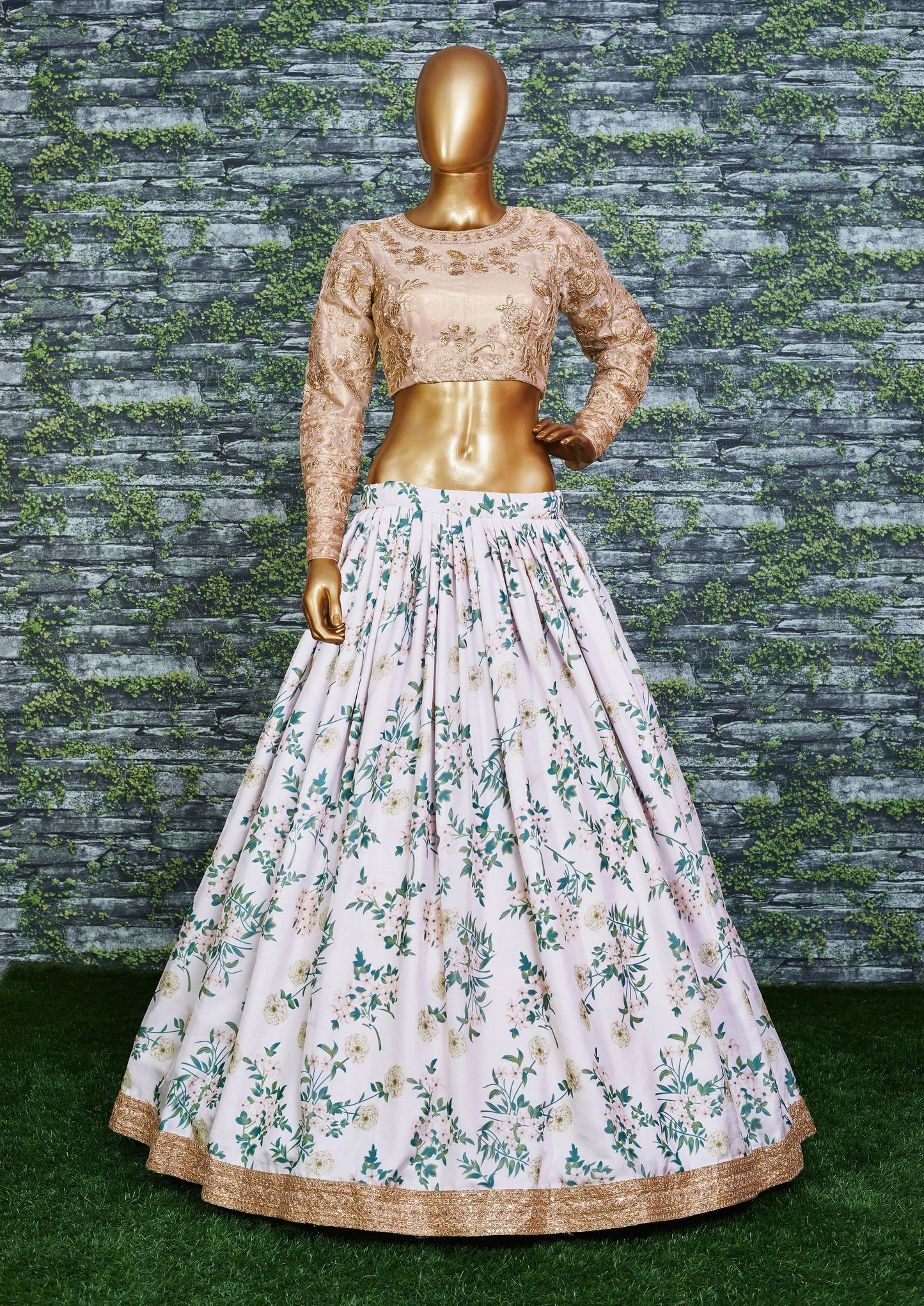 Ivory Bloom Organza Luxury Lehenga Choli Set