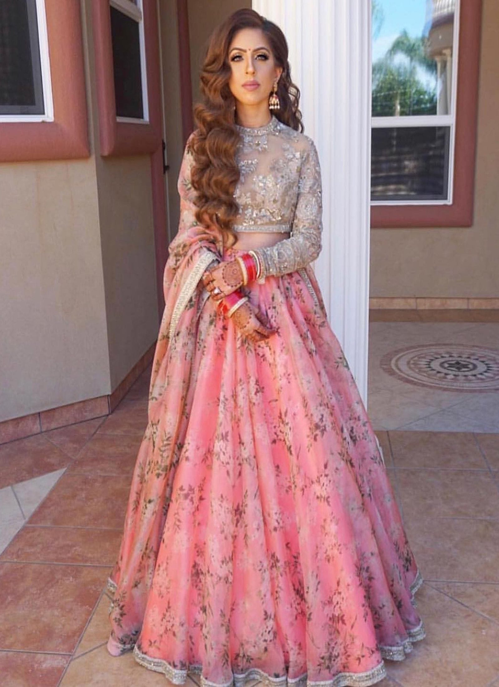 Rosé Garden Organza Celebration Lehenga Choli Set