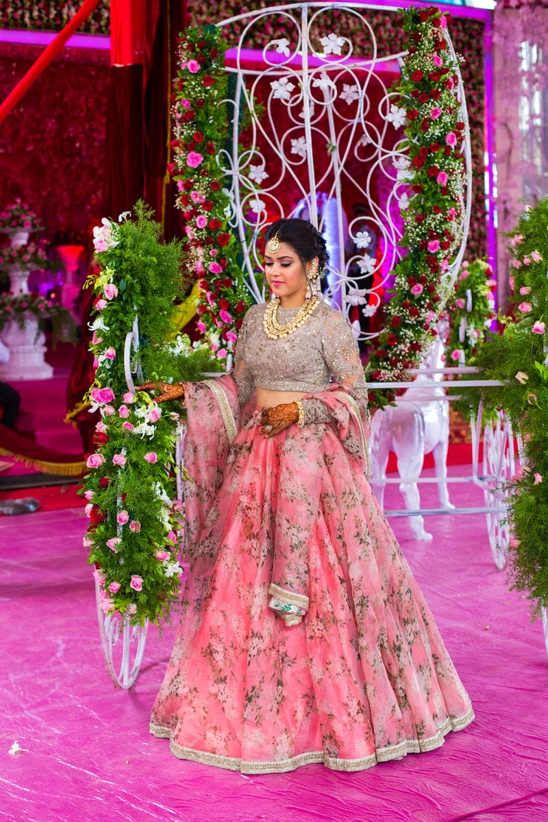 Rosé Garden Organza Celebration Lehenga Choli Set