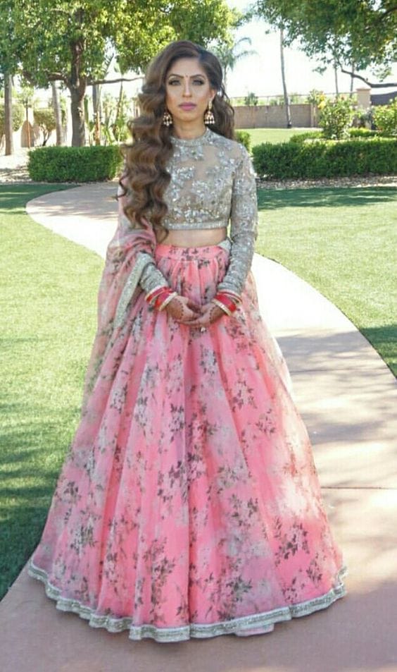 Rosé Garden Organza Celebration Lehenga Choli Set