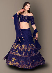 Azure Majesty Banglory Silk Lehenga Choli Set