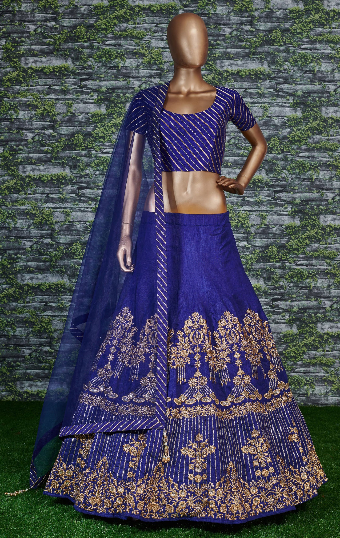 Azure Majesty Banglory Silk Lehenga Choli Set