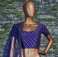 Azure Majesty Banglory Silk Lehenga Choli Set