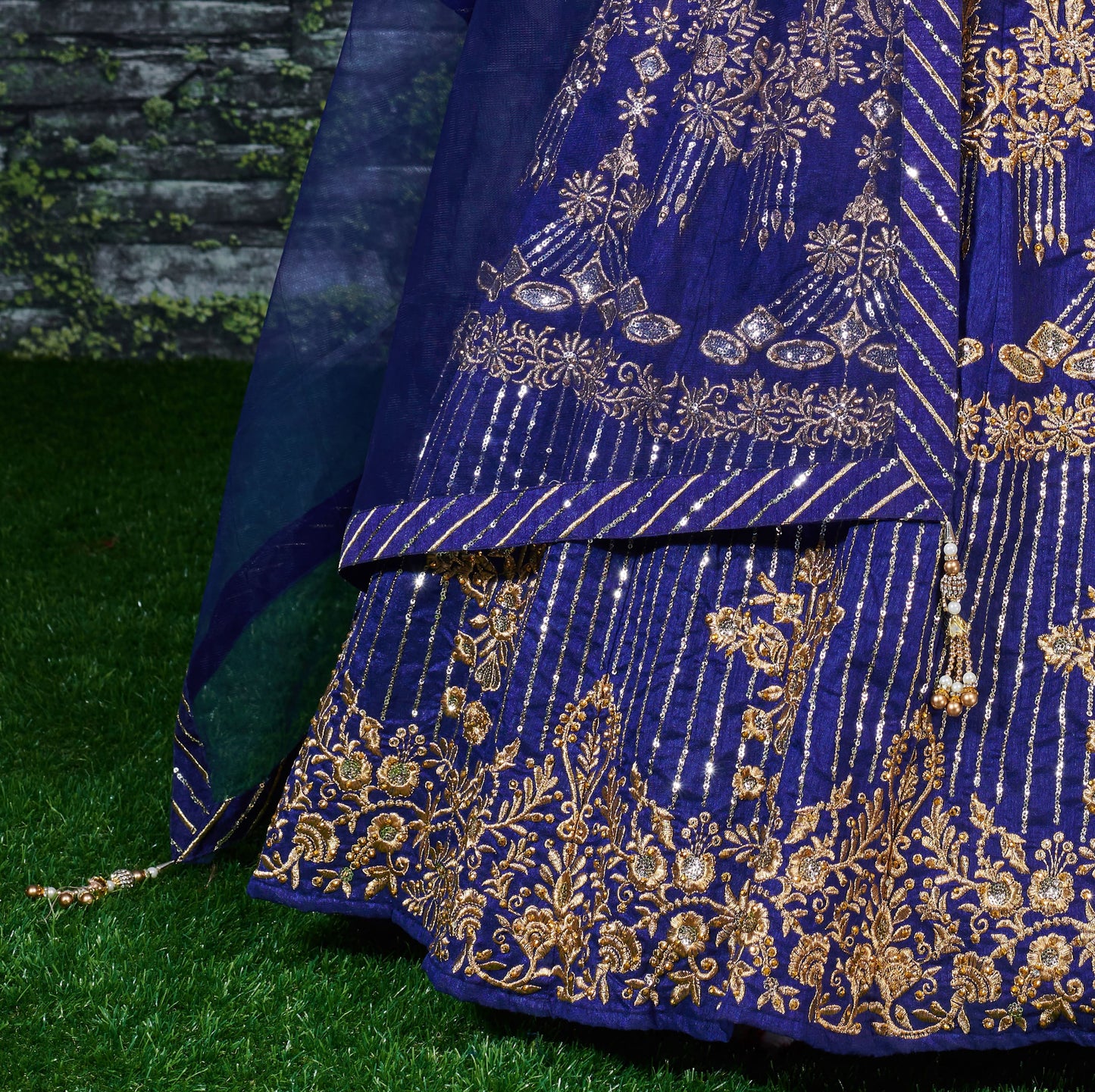 Azure Majesty Banglory Silk Lehenga Choli Set