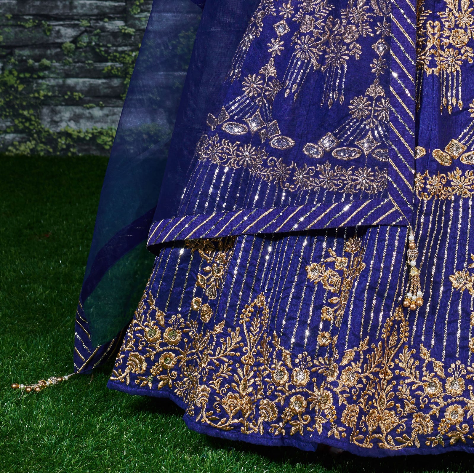 Azure Majesty Banglory Silk Lehenga Choli Set