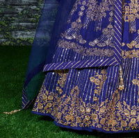 Azure Majesty Banglory Silk Lehenga Choli Set