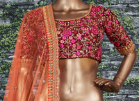 Sapphire Veil Mulbury Silk Bridal Lehenga Choli Set