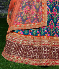 Sapphire Veil Mulbury Silk Bridal Lehenga Choli Set