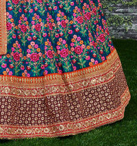 Sapphire Veil Mulbury Silk Bridal Lehenga Choli Set
