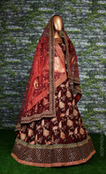 Maroon Sultana Taffeta Silk Royal Lehenga Choli