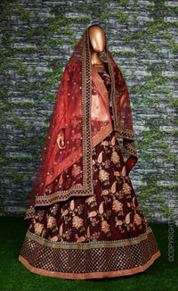 Maroon Sultana Taffeta Silk Royal Lehenga Choli