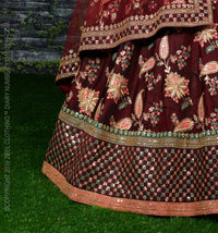 Maroon Sultana Taffeta Silk Royal Lehenga Choli