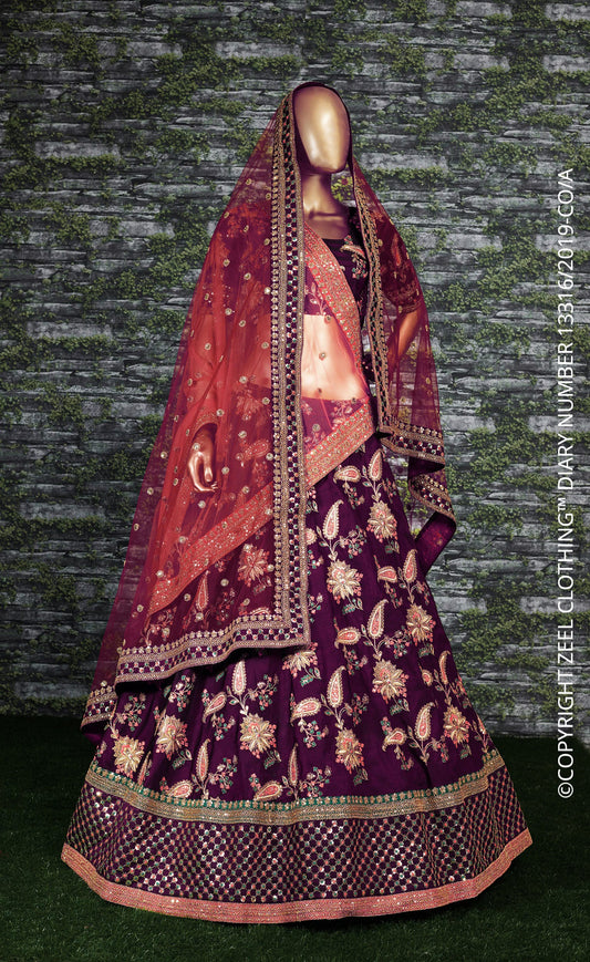 Royal Iris Taffeta Silk Designer Lehenga Choli