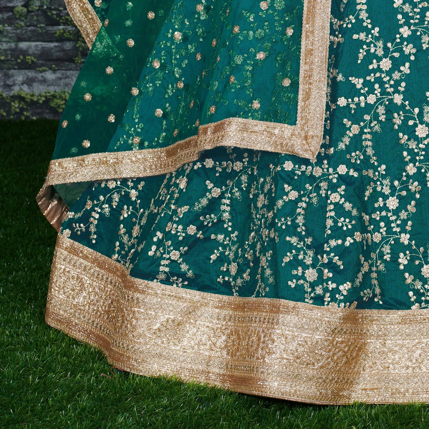 Verdant Noor Art Silk Bridal Lehenga Set