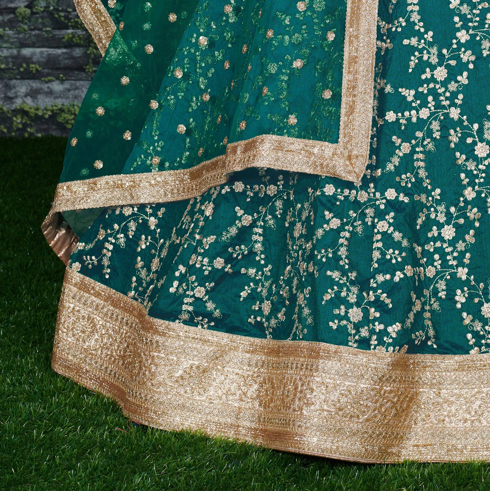 Verdant Noor Art Silk Bridal Lehenga Set