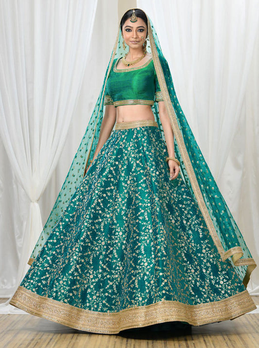 Verdant Noor Art Silk Bridal Lehenga Set