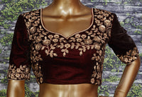 Midnight Blossom Velvet Bridal Lehenga Set