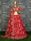Maroon Florenza Organza Lehenga Set
