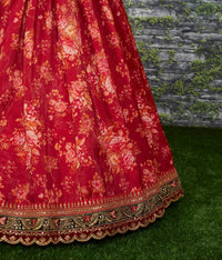 Maroon Florenza Organza Lehenga Set