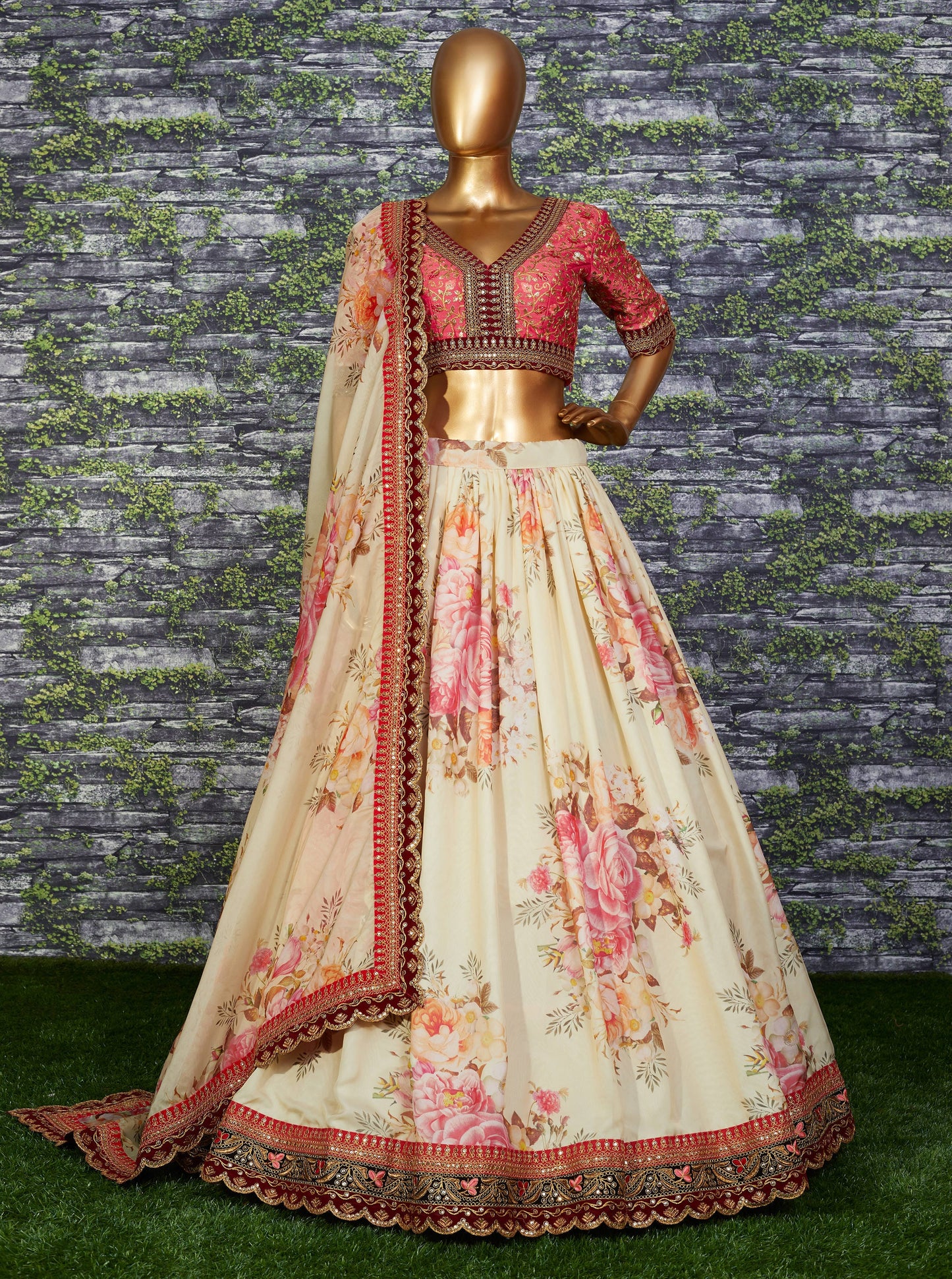 White Florenza Organza Lehenga Set