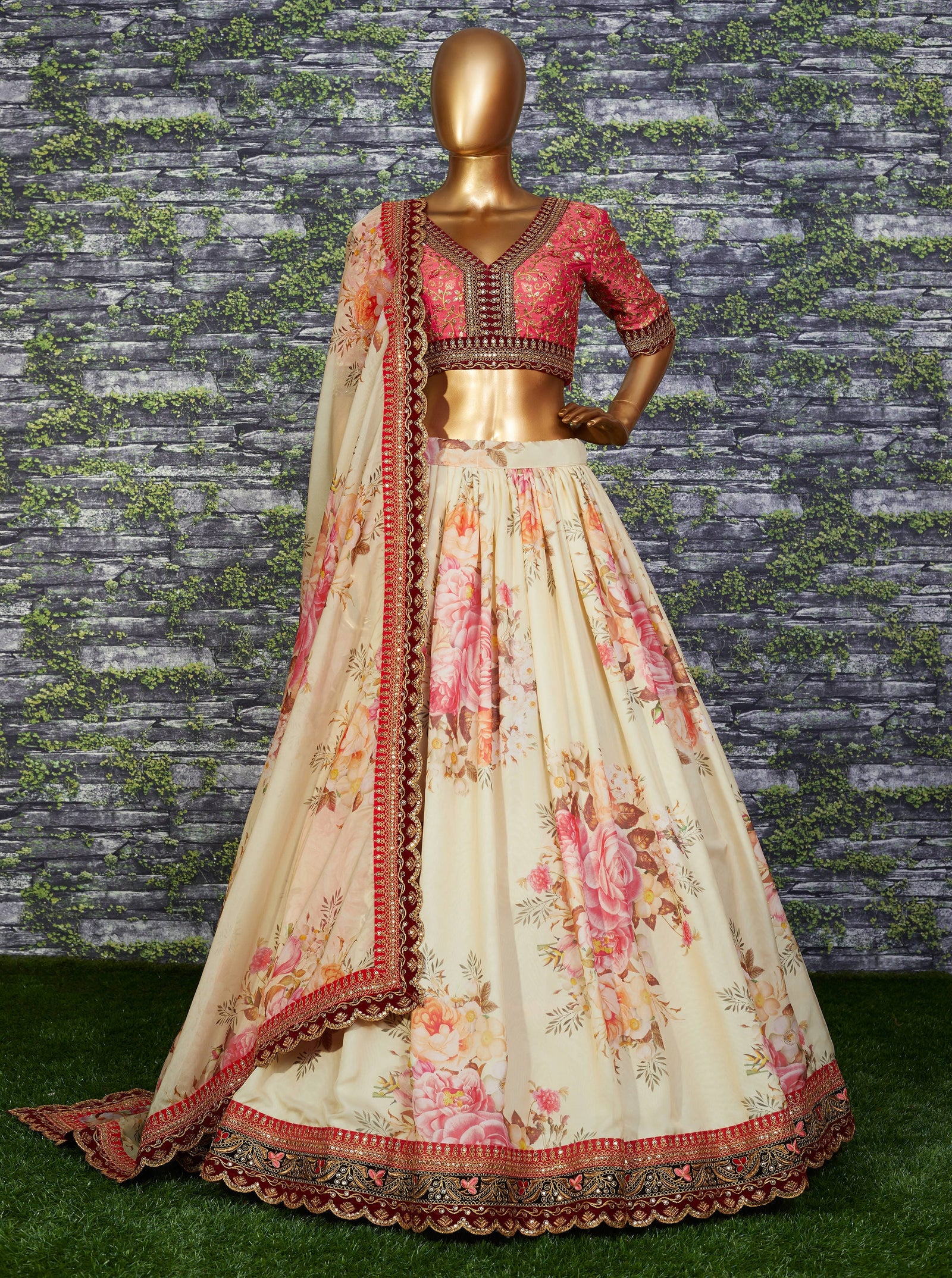 White Florenza Organza Lehenga Set