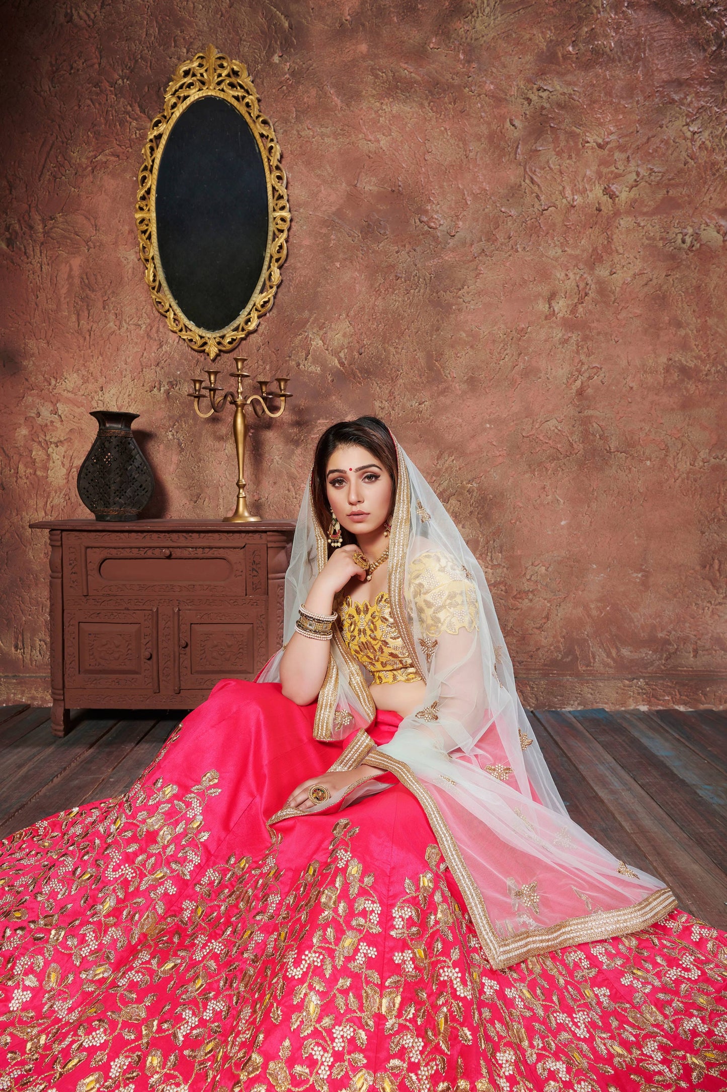 Pink Mulberry Silk Embroidered Lehenga Choli Set