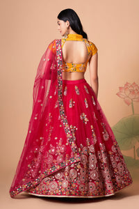 Rani Soft Net Mirror Embroidered Lehenga Choli Set
