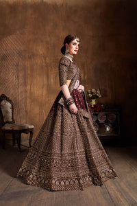 Maroon Royal Raw Silk Embroidered Lehenga Choli Set