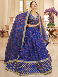 Sapphire Bloom Embroidered Lehenga Set
