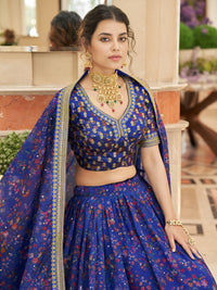 Sapphire Bloom Embroidered Lehenga Set