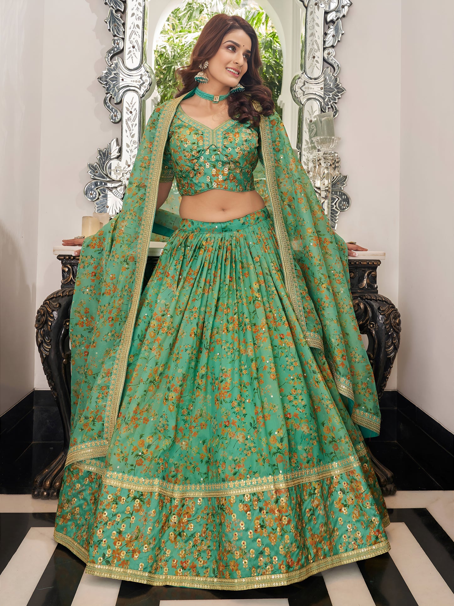 Mint Royale Embroidered Lehenga Set