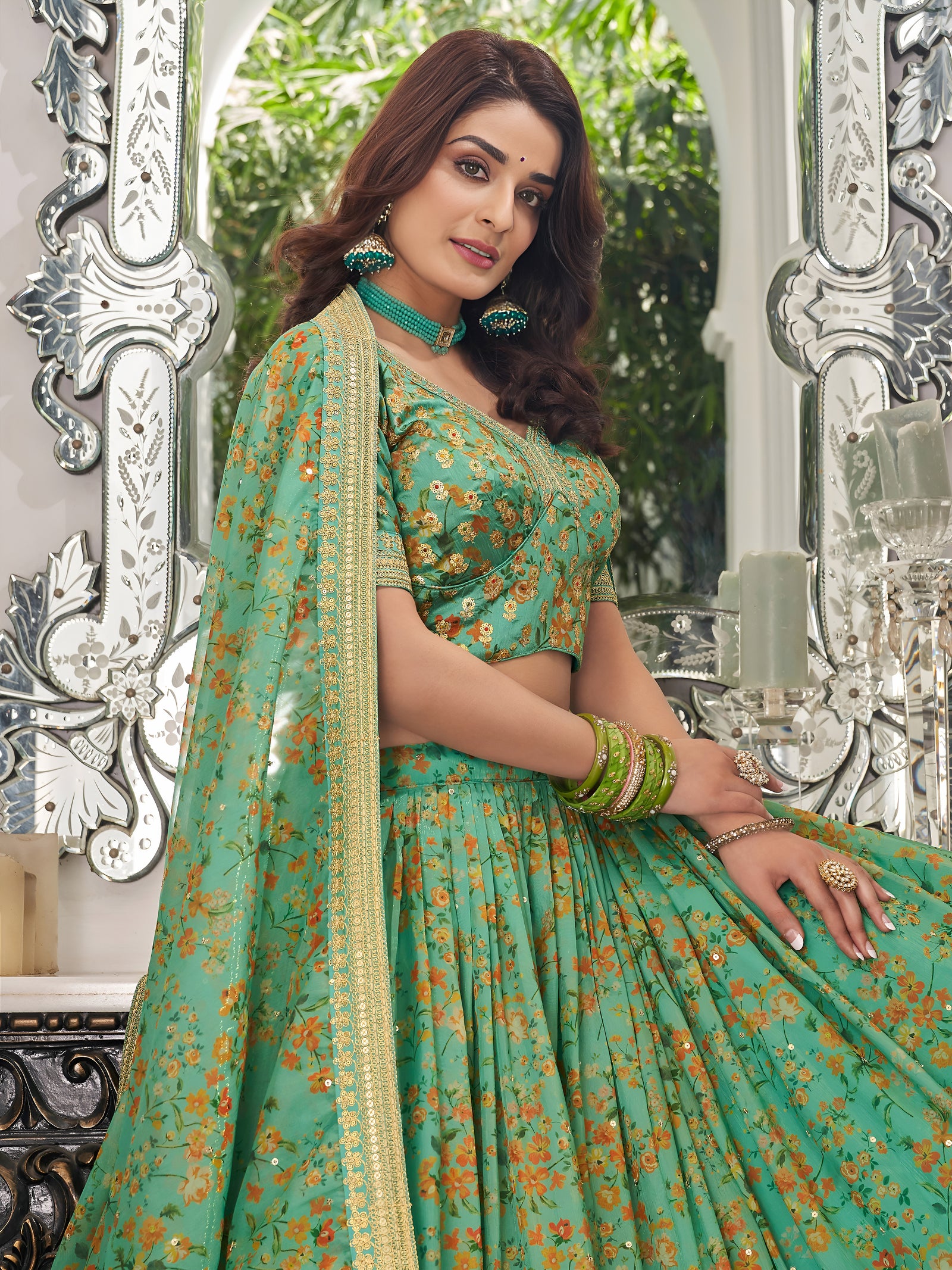 Mint Royale Embroidered Lehenga Set